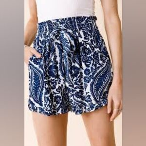 Nwt Blue and White Floral Shorts